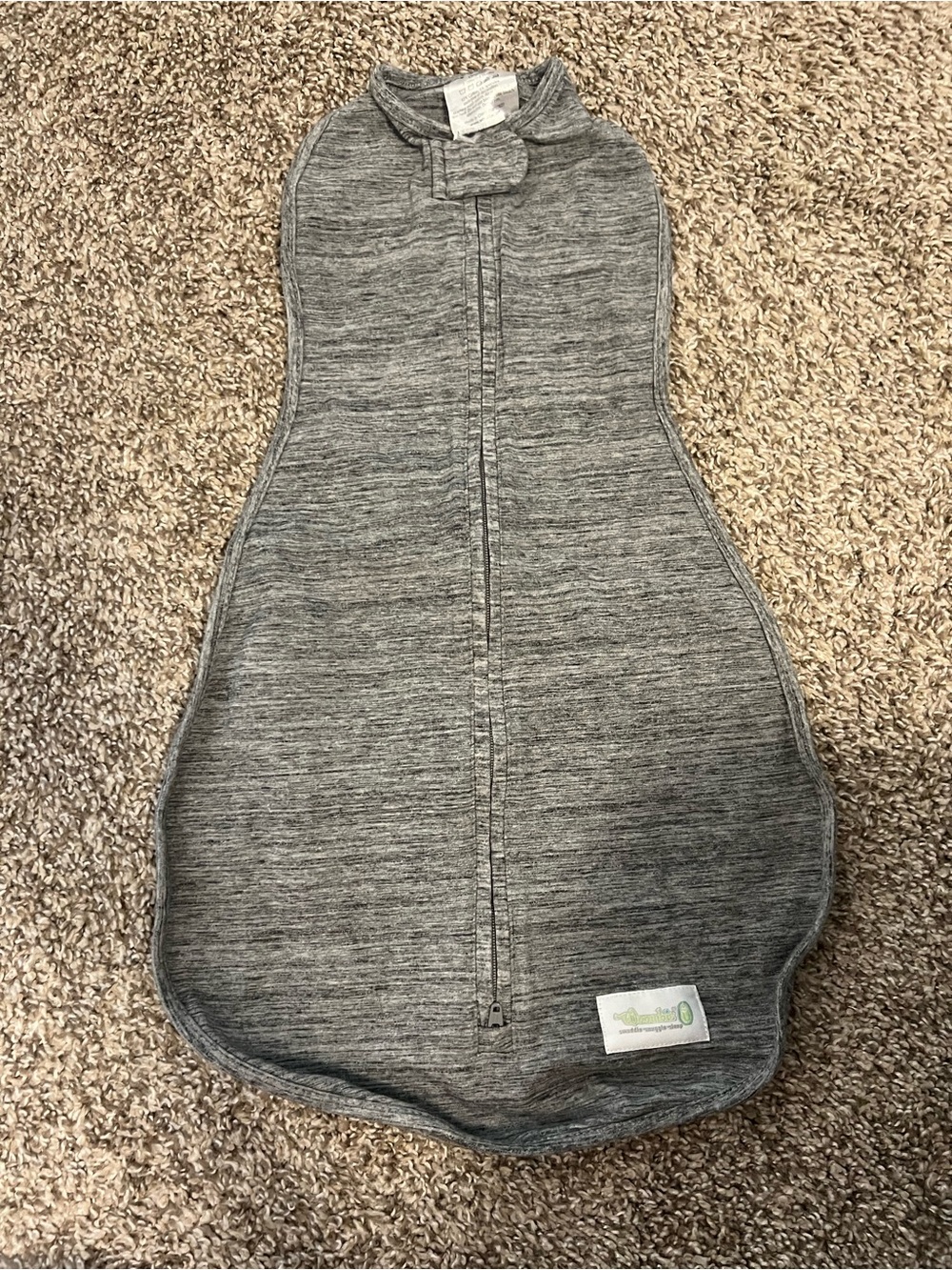 Heather Gray Baby Sleep Sack Swaddle with Front Zipper